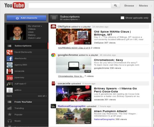 Youtube new homepage Youtube new homepage